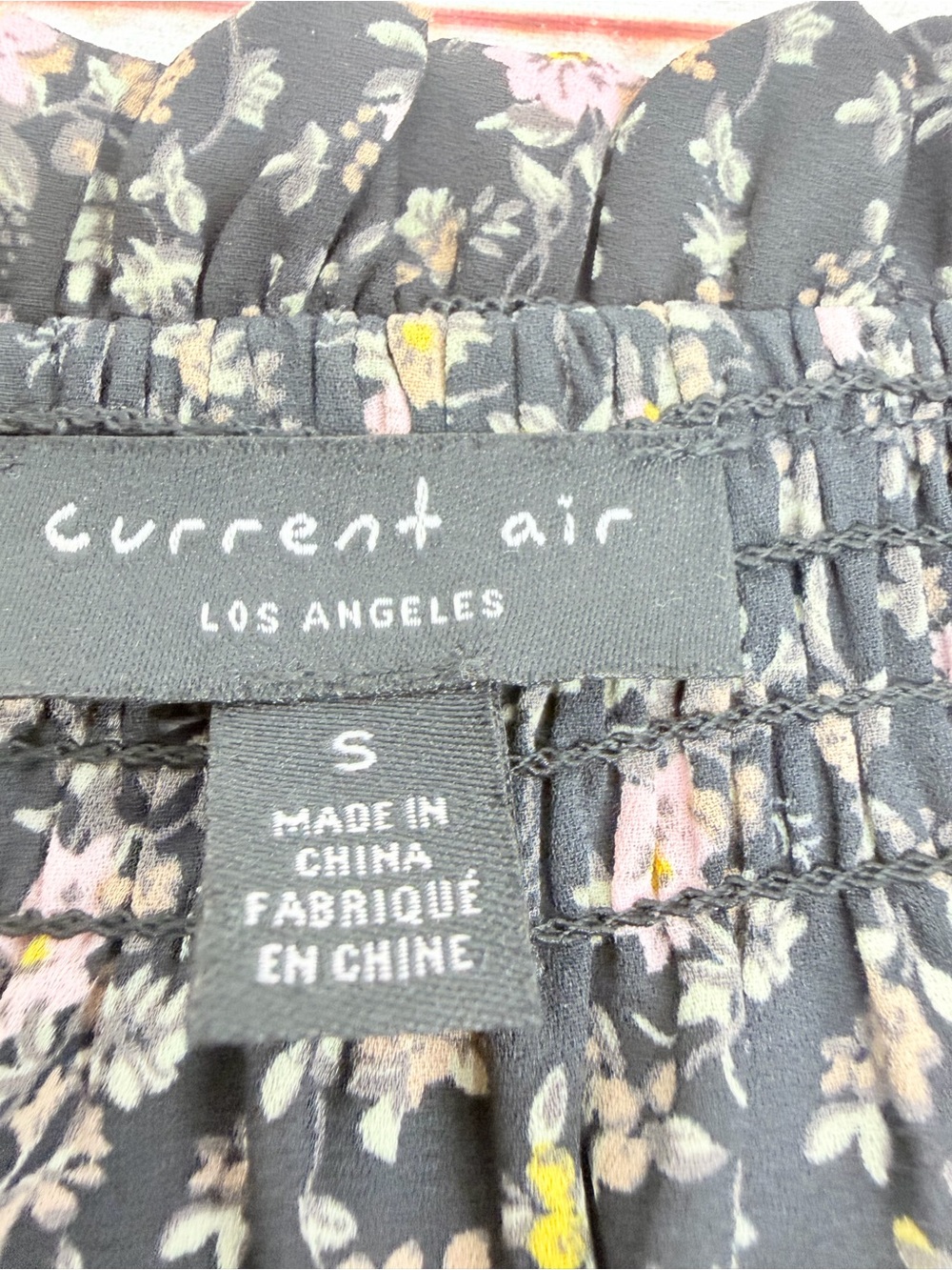 Current Air Small Black Floral Long Sleeve Smocked Ruffled Tiered Mini Dress - Picture 11 of 13